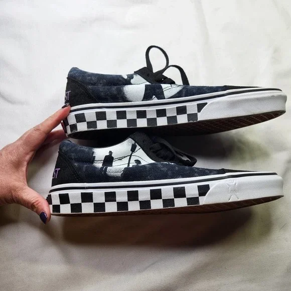 VANS The Exorcist Checkerboard Sneakers Mens Size 8.5 Womens Size 10 Black White - Picture 6 of 14